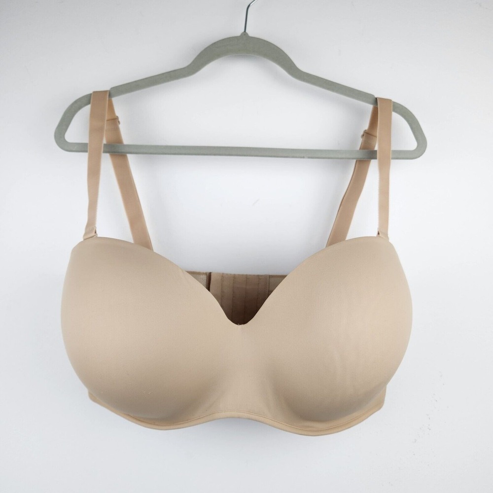 Cacique Lane Bryant Womens 40H Bra Boost Multi Way Strapless Beige‎ Nude